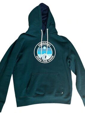 Cotopaxi Green Blue Sunny Side Men's Organic Hoodie Sweatshirt Athletic Small